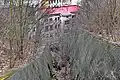 Část zářezu nedokončené lanovky, březen 2018