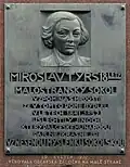 Miroslav Tyrš – pamětní deska v pražské Karmelitské ulici