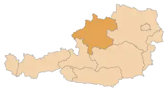 Spolková země na mapě Rakouska