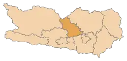 okres Feldkirchen na mapě Korutan