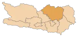 okres Feldkirchen na mapě Korutan