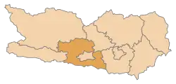 okres Villach-venkov na mapě Korutan
