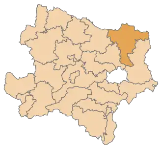 Okres Mistelbach na mapě Dolního Rakouska