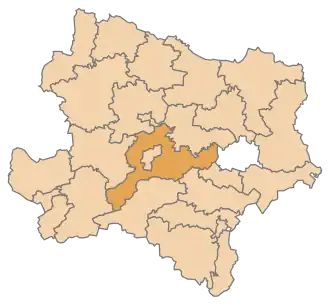Okres St. Pölten na mapě Dolního Rakouska