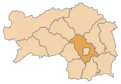 okres Štýrský Hradec-okolí na mapě Štýrska