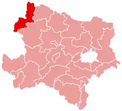 okres Gmünd na mapě Dolního Rakouska