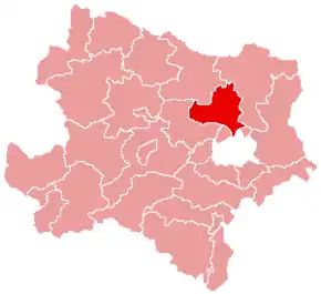 Okres Korneuburg na mapě Dolního Rakouska