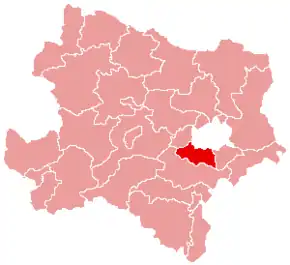 Okres Mödling na mapě Dolního Rakouska