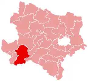 okres Scheibbs na mapě Dolního Rakouska