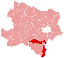 okres Vídeňské Nové Město na mapě Dolního Rakouska