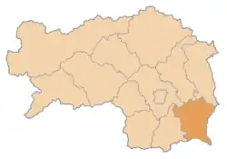 okres Jihovýchodní Štýrsko na mapě Štýrska