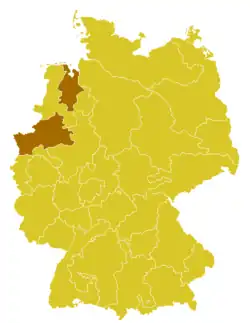 Diecéze münsterská Bistum Münster (něm.) na mapě