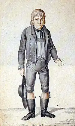 Kašpar Hauser (autor kresby Johann Georg Laminit)
