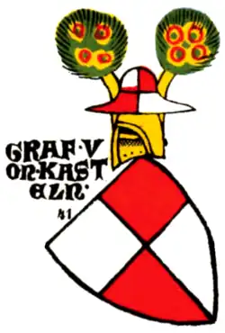 Nejstarší známé vyobrazení erbu Castellů (okolo roku 1340)