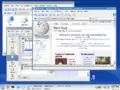 KDE 3.5 s běžícím PIM Kontact a správcem souborů Konquerorem.