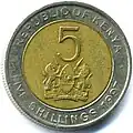 5 šilinků - rub