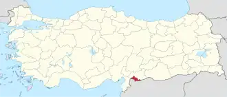 Kiliská provincie provincie na mapě Turecka
