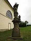 Knapovec, socha svatého Jana Nepomuckého - stav v roce 2015