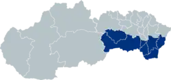 Eparchie košická na mapě