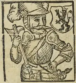 Kolda z Náchoda (Jan Kolda II. ze Žampachu (kresba B. Paprockého, Zrcadlo slavného Markrabství moravského, 1593)