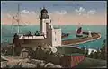 Maják po přestavbě. Dobová pohlednice z roku 1913
