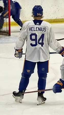 Helenius během rozvojového kempu Buffalo Sabres