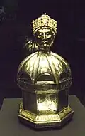 Relikviář s hlavou sv. Oswalda (12. století, Hildesheim Cathedral Museum).