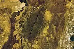 Korath Range na snímku družice Landsat 7