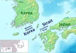 Mapka Korejského průlivu