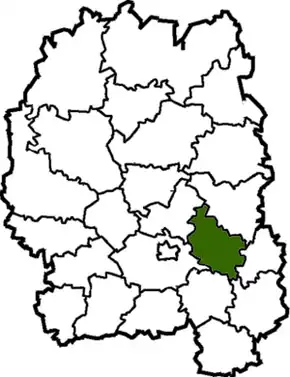 Poloha rajónu v Žytomyrské oblasti