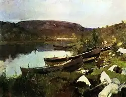 Konstantin Korovin: Rybářské lodě na Pečenze (1894)