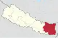 Provincie Kóší na mapě Nepálu