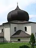 pohled na kostel zezadu