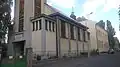 Pohled na kostel a školu od Školské ulice