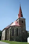Pohled na kostel sv. Jana Křtitele od východu