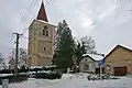 zvonice u kostela svaté Kateřiny v Horní Rovni