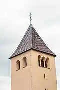 kostel svaté Máří Magdaleny v Pařížově - detail zvonového patra věže