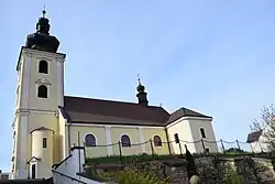 Kostel svatého Martina, pohled z ulice Komenského