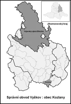 Kozlany na mapě