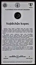 Vojtěchův kopec, stanoviště č. 3 vlastivědné stezky v přírodní rezervaci Volákův kopec (informační tabule ve vrcholové části kopce)