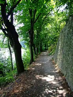 Dvořákova stezka podél Vltavy nedaleko od Kralup nad Vltavou