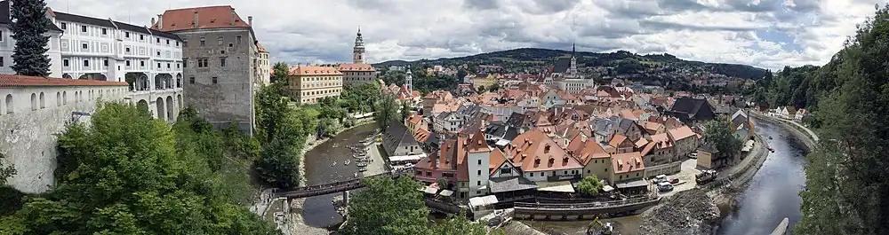 Panorama města, pohled ze zámecké zahrady.