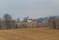 Kunčina Ves - kaple svaté Anny při pohledu od Rampuše