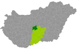 okres Kunszentmiklós na mapě Maďarska