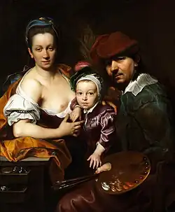 Autoportrét s rodinou (kolem 1718–1719)