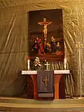 Oltář v roce 2009 době opravy kostela