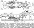 Diagram chronometru (text v němčině). Všimněte si fusee, který transformuje síly různých směrů na konstantní sílu.