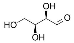 Strukturní vzorec L-threózy