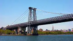 Williamsburg Bridge při pohledu z Brooklynu