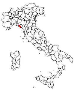 Provincie La Spezia na mapě Itálie